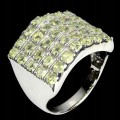 Ring natürlicher Peridot Silber 925 Größe 20