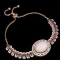 Silberarmband Granate natürlichen rosa Opal