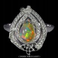 Silber Größe 14 925 Ring feurige Opal Spinelle
