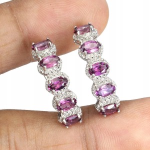 Silberohrringe Granat Rhodoliten zart 3 925