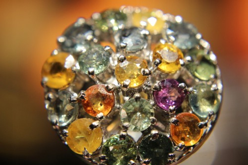 Silberring mit natürlichen Saphiren Größe 13,5