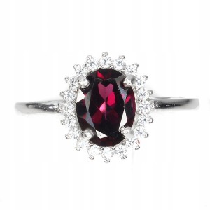 Ring natürlicher Granat Rhodolit Größe 15 zart