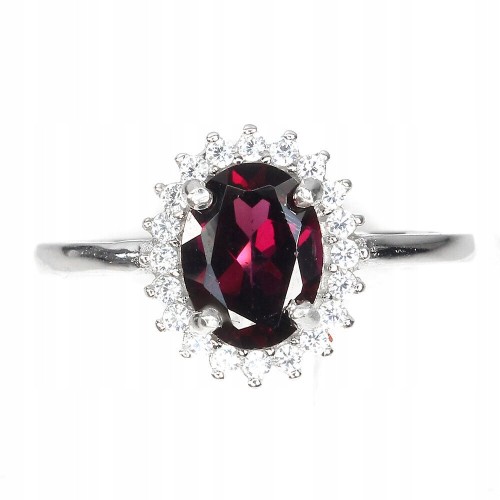 Ring natürlicher Granat Rhodolit Größe 15 zart