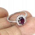 Ring natürlicher Granat Rhodolit Größe 15 zart