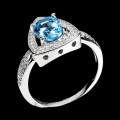 925 Zarter Swiss Blue Topas Ring Größe 14