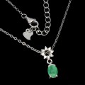 Zarte natur Smaragd Halskette mit 925 Zirkonia