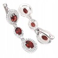 925 Wunderschöne natürliche Granat Zirkonia Ohrringe 3