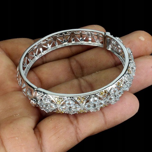 Natürliches Aquamarin Silber Saphir Armband