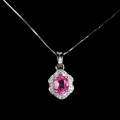 Zarte 925 natürliche rosa Topas Halskette