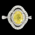 Ring 925er Sterlingsilber gelbe Saphir Zirkonia Größe 14