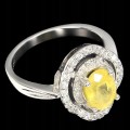 Ring 925er Sterlingsilber gelbe Saphir Zirkonia Größe 14