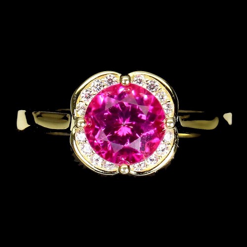 Silberring mit zartem rosa Topas Größe 16