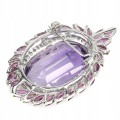 Brosche natürlicher 40ct Amethyst Granat Tansanit