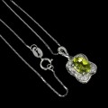 Zarte Silberkette mit natürlichen Peridot Zirkonia