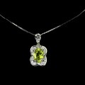 Zarte Silberkette mit natürlichen Peridot Zirkonia