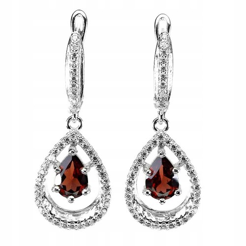 925 Zarte Granat Zirkonia Ohrringe natur 3