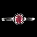 Zarter Ring mit natürlichen Rubin Spinellen Größe 17