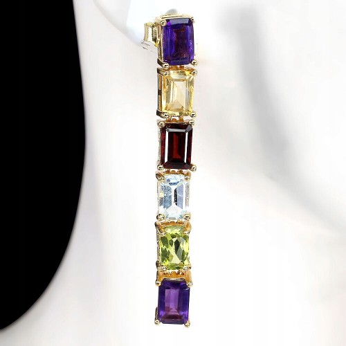 925 Ohrringe Granaten Amethysten Citrin  Aquamarin 3