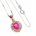 Zarte natürliche rosa Topas Halskette 925