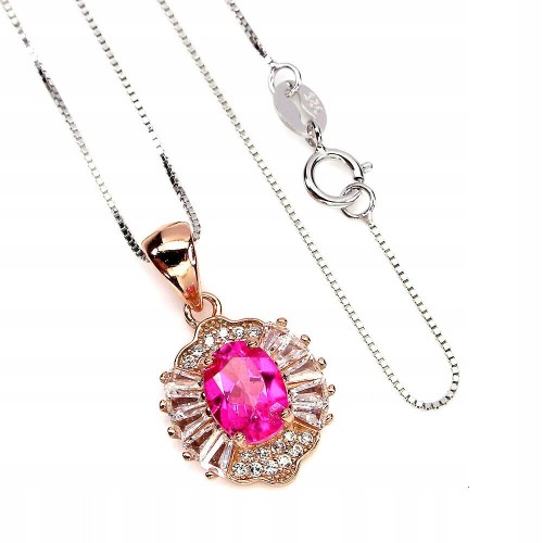 Zarte natürliche rosa Topas Halskette 925
