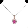 Zarte natürliche rosa Topas Halskette 925