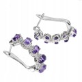 Natürliche Amethyste Silber zarte Ohrringe 3 925