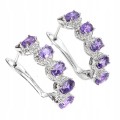 Natürliche Amethyste Silber zarte Ohrringe 3 925