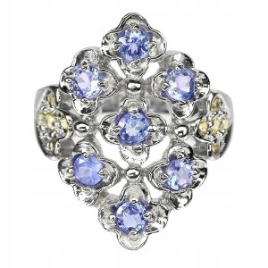 Ring natürlicher Saphir Songea Tansanit Größe 14