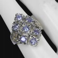 Ring natürlicher Saphir Songea Tansanit Größe 14