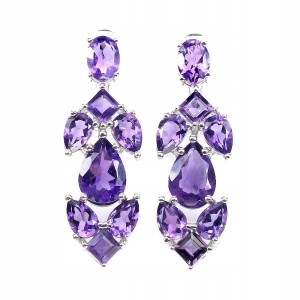 Phänomenale Silberohrringe natürliche Amethyste 3