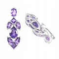 Phänomenale Silberohrringe natürliche Amethyste 3
