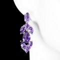 Phänomenale Silberohrringe natürliche Amethyste 3