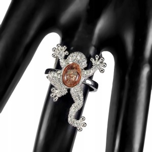 925 Sterling Silber Ring Sonnenstein Frosch Größe 12