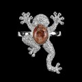 925 Sterling Silber Ring Sonnenstein Frosch Größe 12