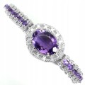 Elegantes Armband mit natürlichen silbernen Amethysten