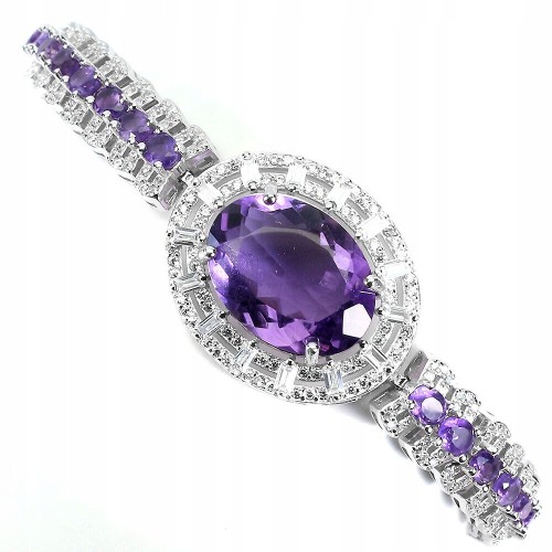 Elegantes Armband mit natürlichen silbernen Amethysten