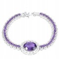 Elegantes Armband mit natürlichen silbernen Amethysten