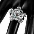 Ring Größe 16 natürliche Aquamarin Saphir Blume