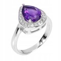Ring Größe 11,5 natürlicher Amethyst zart 925
