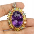 Natürlicher Anhänger 35 Karat Amethyst Granat Saphire