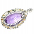 Natürlicher Anhänger 38 Karat Amethyst Tansanit Turmalin