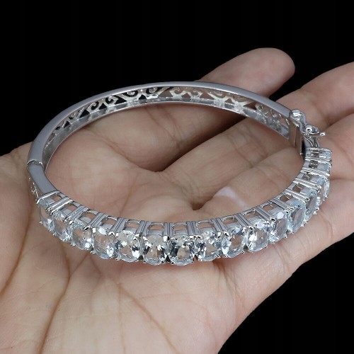 Silberarmband schöne natürliche Aquamarine