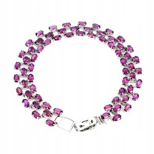 Armband aus 925er Silber mit natürlichen Rhodolith Granaten