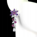 925 Amethyst Blumen Ohrringe Aquamarin Granate 3