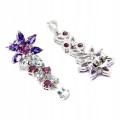 925 Amethyst Blumen Ohrringe Aquamarin Granate 3