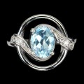 925 Zarter Sky Blue Topas Ring Größe 11,5