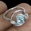 925 Zarter Sky Blue Topas Ring Größe 11,5