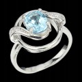 925 Zarter Sky Blue Topas Ring Größe 11,5