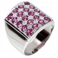 Ring aus 925er Sterlingsilber Größe 16 Rhodolith Granate