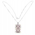 Schöne Halskette Feueropal Granat Rhodolith 925